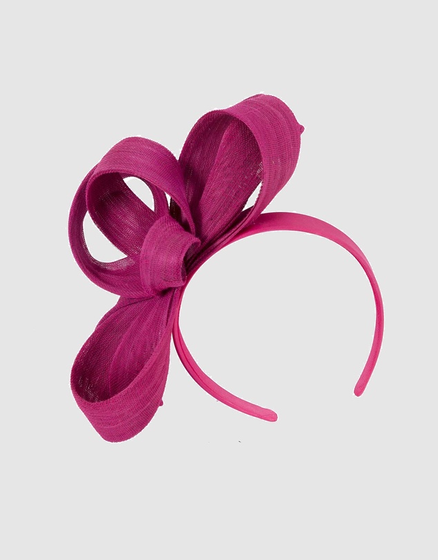 Fillies Collection - Fuchsia Abaca Loops Racing Fascinator