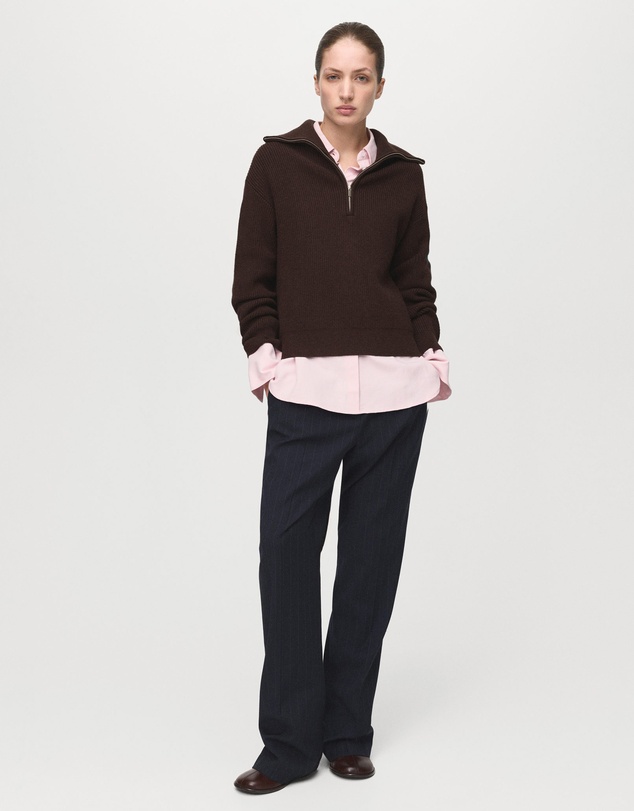 M.N.G - Sweater With Contrasting Zip Collar
