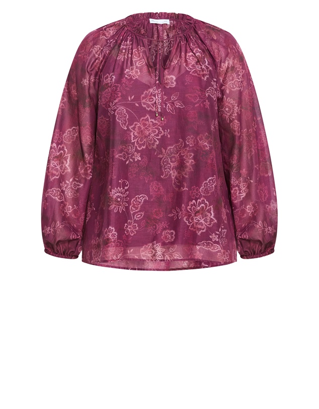 City Chic - Eternal Love Lace Print Top