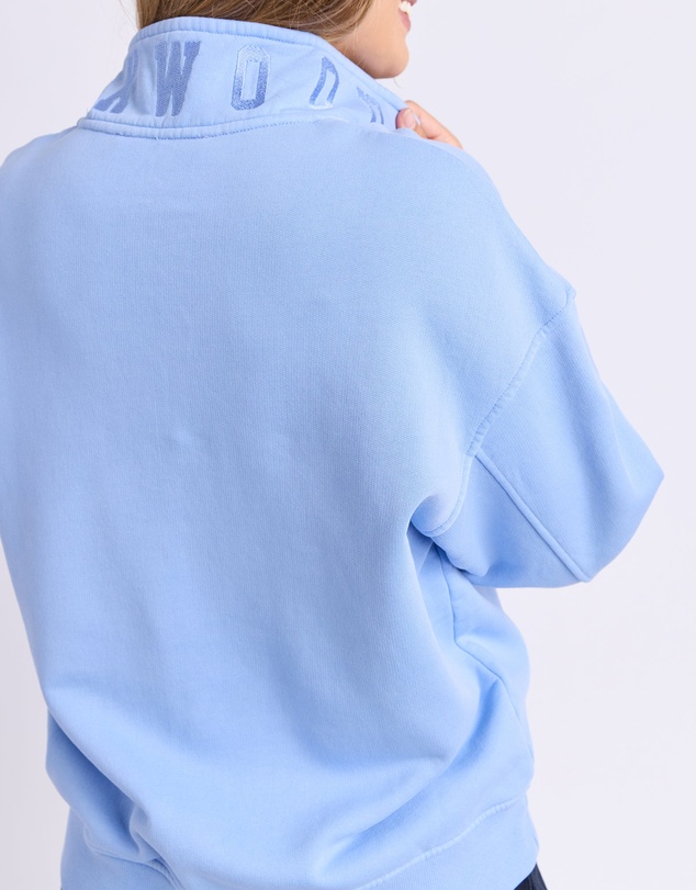 Foxwood - College Pigment Zip Crew Bluebell