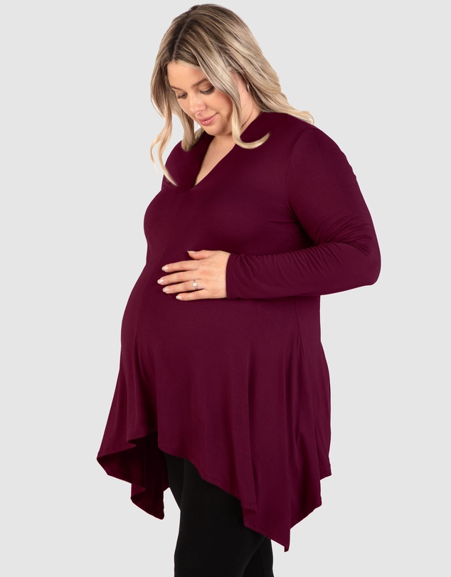 B Free Intimate Apparel - Maternity Bamboo V Neck Tunic Top
