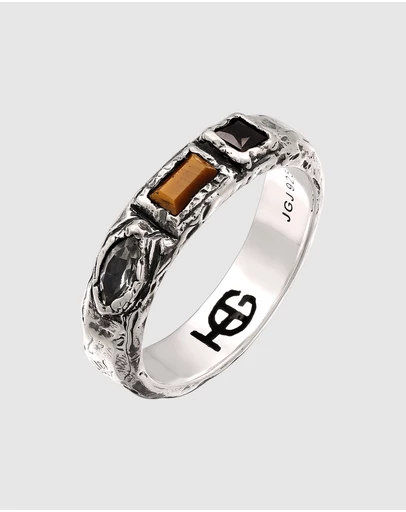 Haze & Glory - ICONIC EXCLUSIVE - Trio Jewls Organic Band Ring in Oxidised Silver