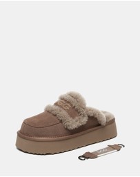 EVERAU - Australian Shepherd Ugg Rilee Platform Cow Suede Upper House Shoes
