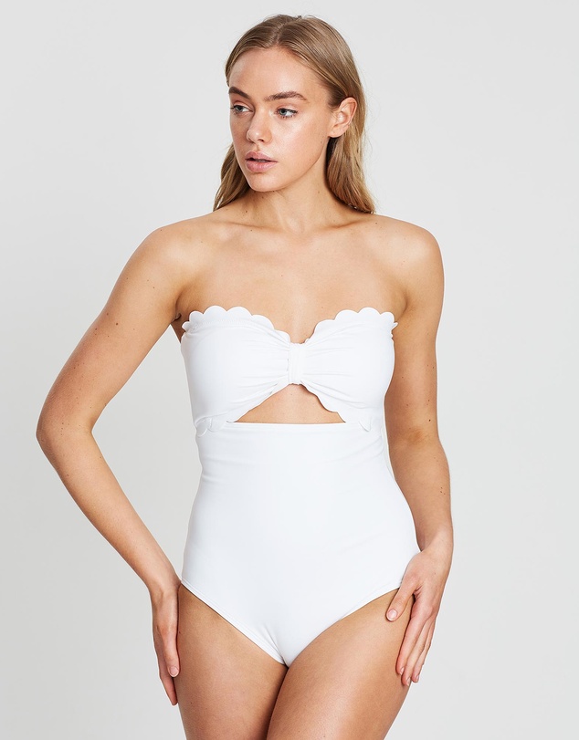 Kate Spade - Scalloped Cut Out Bandeau One Piece With Smooth Shaping Liner