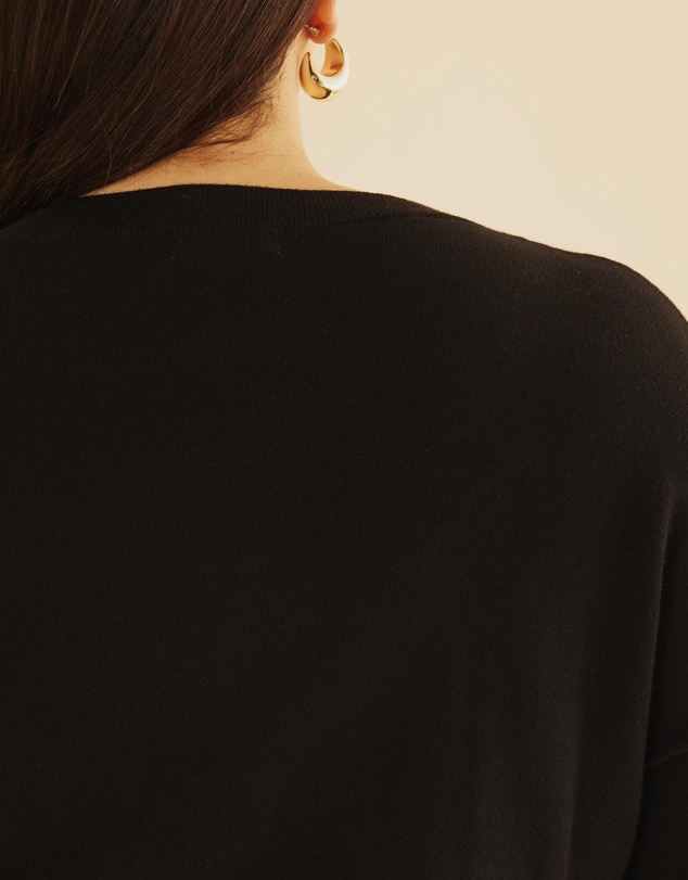 Atmos&Here Curvy - Organic Cotton Vneck Knit Jumper