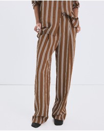 M.N.G - Pleated Striped Trousers