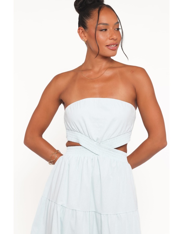 Petal & Pup - Cadence Strapless Maxi Dress - Blue