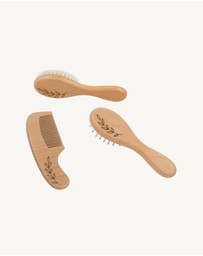 Living Textiles - 3pc Baby Wooden Brush & Comb Set