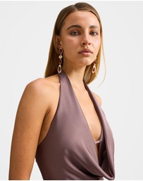 Forever New - Becca Cowl Halter Neck Satin Gown