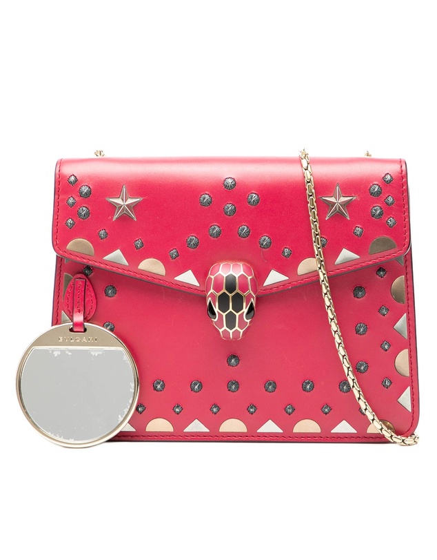 Pre-Loved by Azura Reborn - Pre-Loved Small Studded Leather Laser Cut Square Serpenti Forever Chain Crossbody