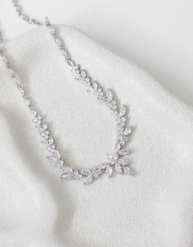 The White Collection - Courtney - Statement Silver Bridal Necklace