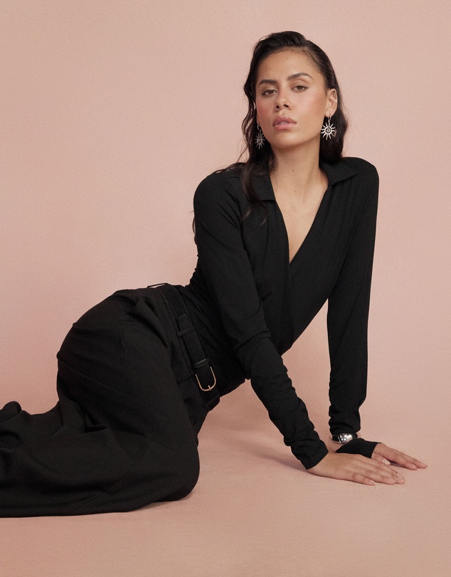 Forcast - Solene Bamboo Wrap Top