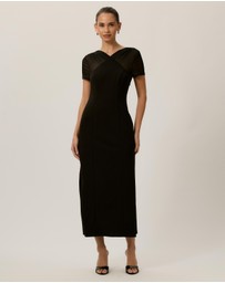 Tussah - Olivia V-Neck Crepe Midi Dress