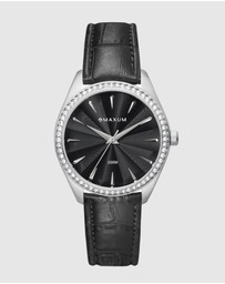 Maxum - Sydney - Black Dial, Silver Tone Case & Black Leather Band