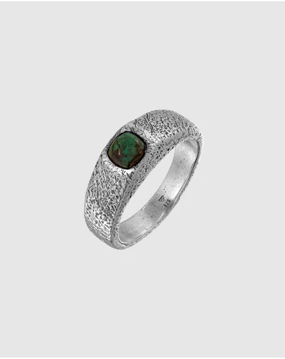 Haze & Glory - ICONIC EXCLUSIVE - Ocean Signet Ring in Oxidised 925 Silver