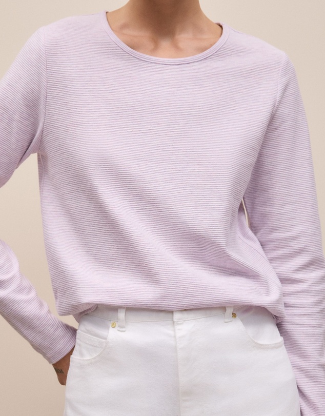 Trenery - Ottoman Marle Long Sleeve T-shirt in Lilac