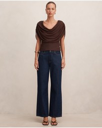 Forever New - Olivia Draped Mesh Cape Top