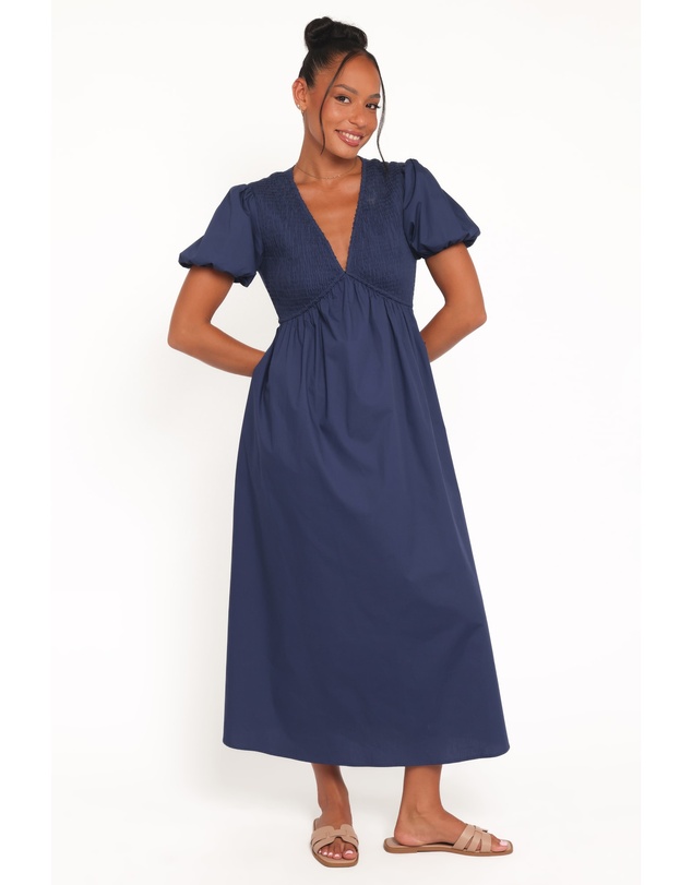 Petal & Pup - Ilyana Short Sleeve Maxi Dress - Navy