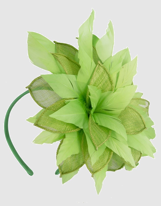 Max Alexander - Modern Flower Green Racing Fascinator