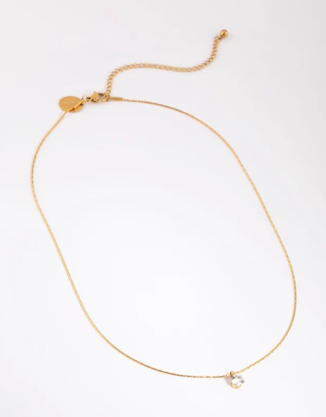 Lovisa - Waterproof Gold Plated Stainless Steel Diamante Necklace