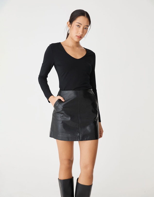 Forcast - Shay Faux Leather Mini Skirt