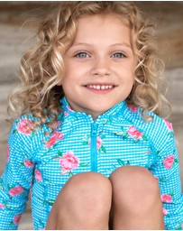 Bluesalt Beachwear - Holiday Girl - Long Sleeve Surf Swimsuit with Beach Hat - Kids