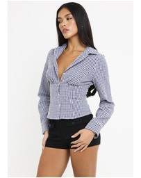 Alice In The Eve - Isha Check Button Down Long Sleeve Shirt