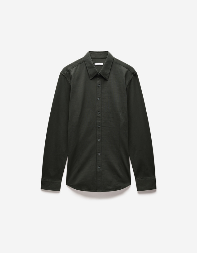 Calibre - Textured Knit Stretch Shirt Dark Khaki