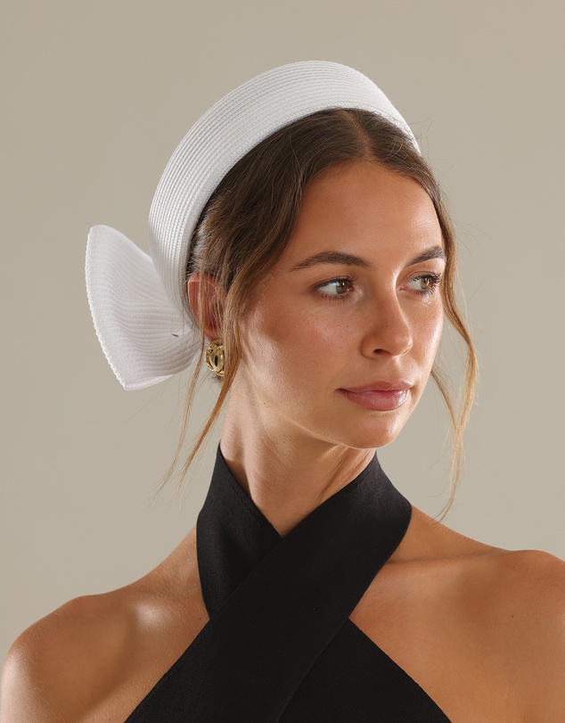 Morgan & Taylor - Tara Racewear Pillbox Hat in White