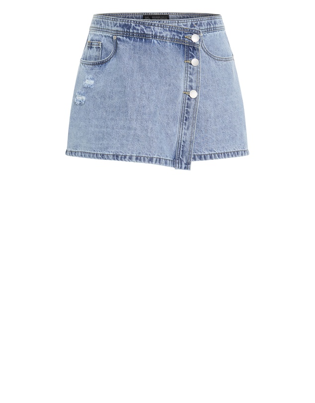 City Chic - Plus size Kaia Denim Skort - light wash
