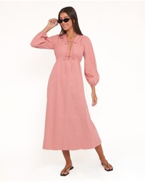 Petal & Pup - Riven Long Sleeve Maxi Dress - Pink
