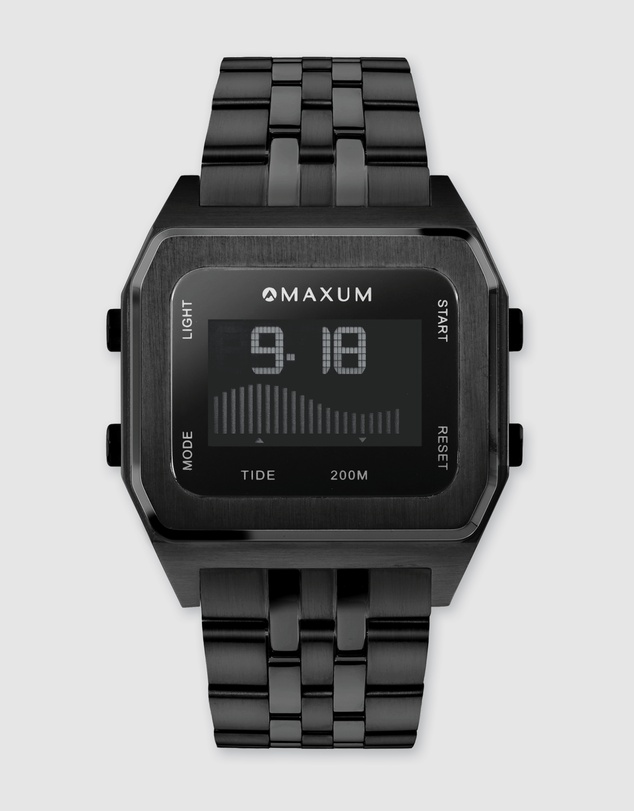 Maxum - Raglan Tide Watch- Black Stainless Steel Strap