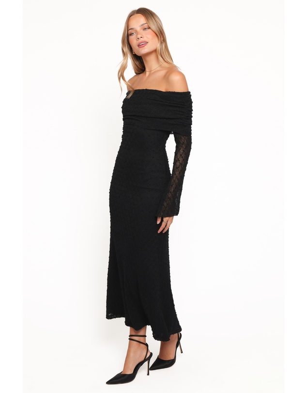 Petal & Pup - Wilma Off Shoulder Dress - Black