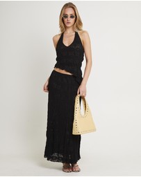 Subtitled - Amore Asymmetrical Textured Maxi Skirt