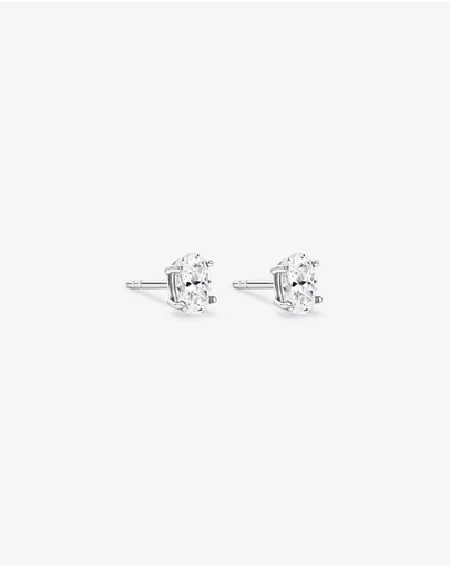 Michael Hill - Oval Cubic Zirconia Solitaire Stud Earrings in Sterling Silver