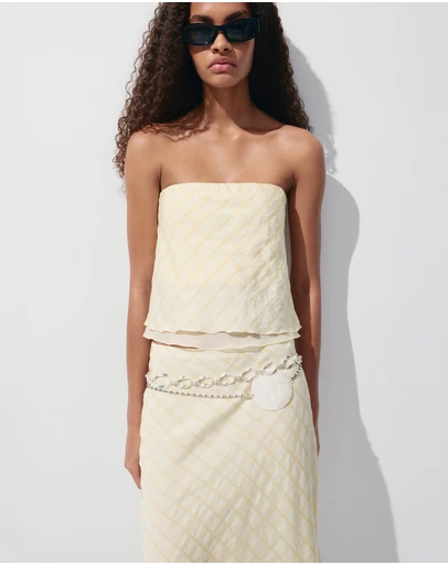 M.N.G - Bandeau Checked Top