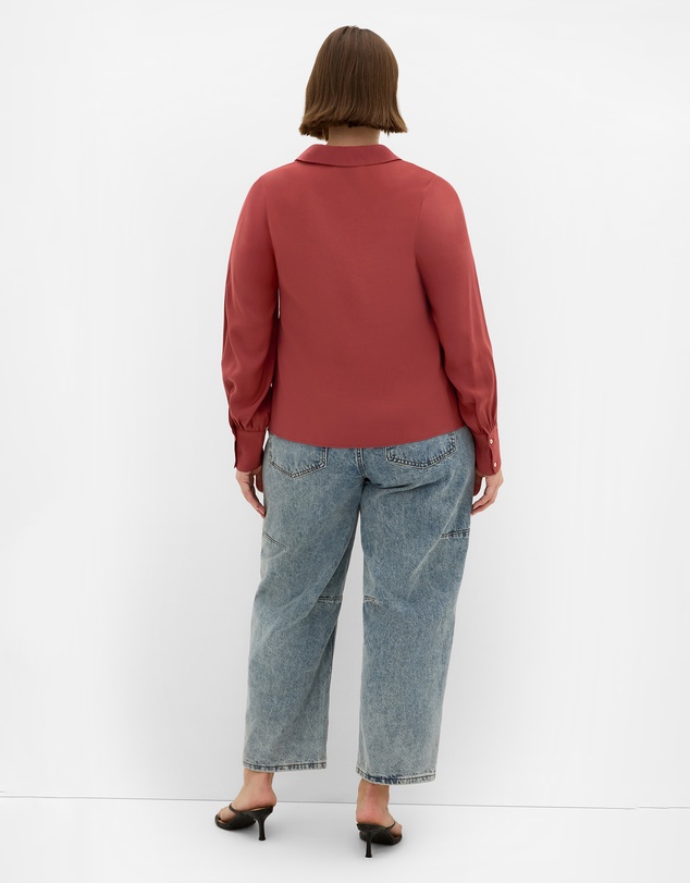 City Chic - Isabella Long Sleeve Tie Front Shirt