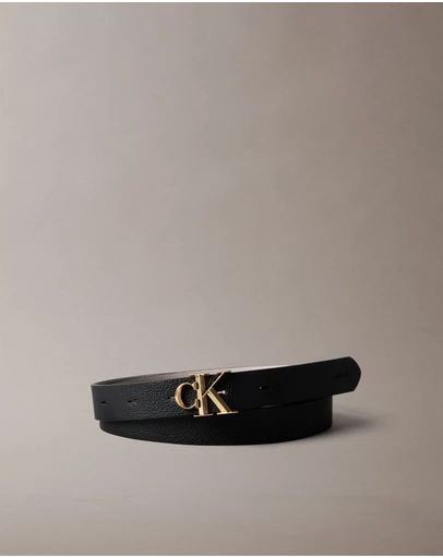 Calvin Klein - Reversible Pebbled Leather Logo Belt