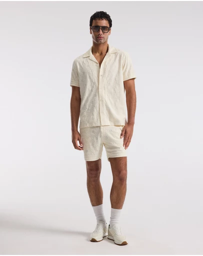 Calibre - Plush Terry Logo Short Sleeve Shirt Ivory