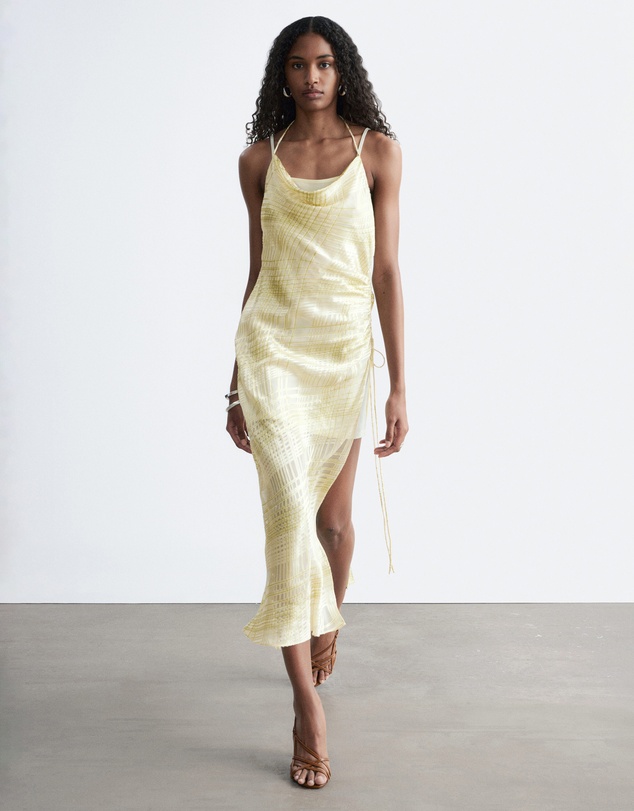 & Other Stories - Cowl-Neck Jacquard Midi Dress