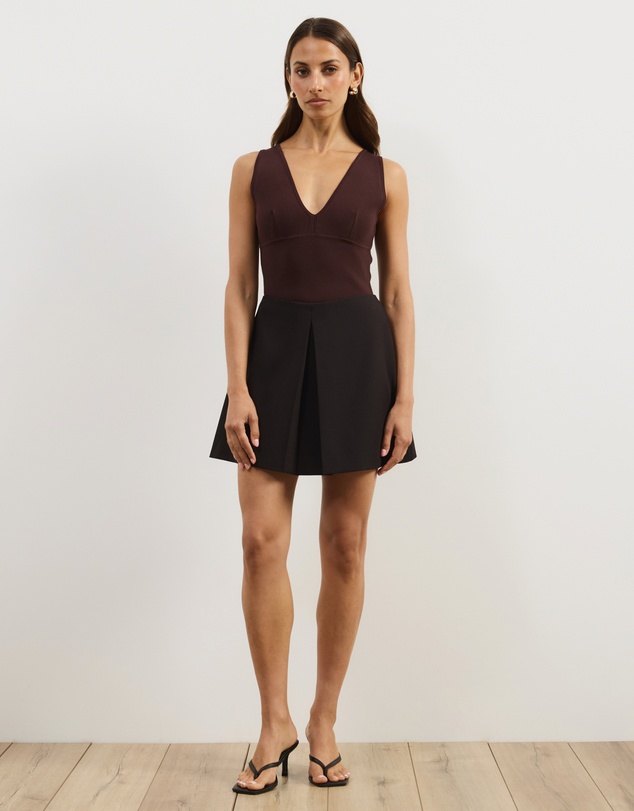Atmos&Here - Belinda Pleat Tailored Mini Skirt