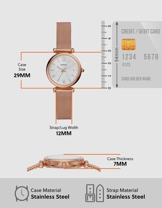 Fossil - Carlie Rose Gold Tone Analogue Watch