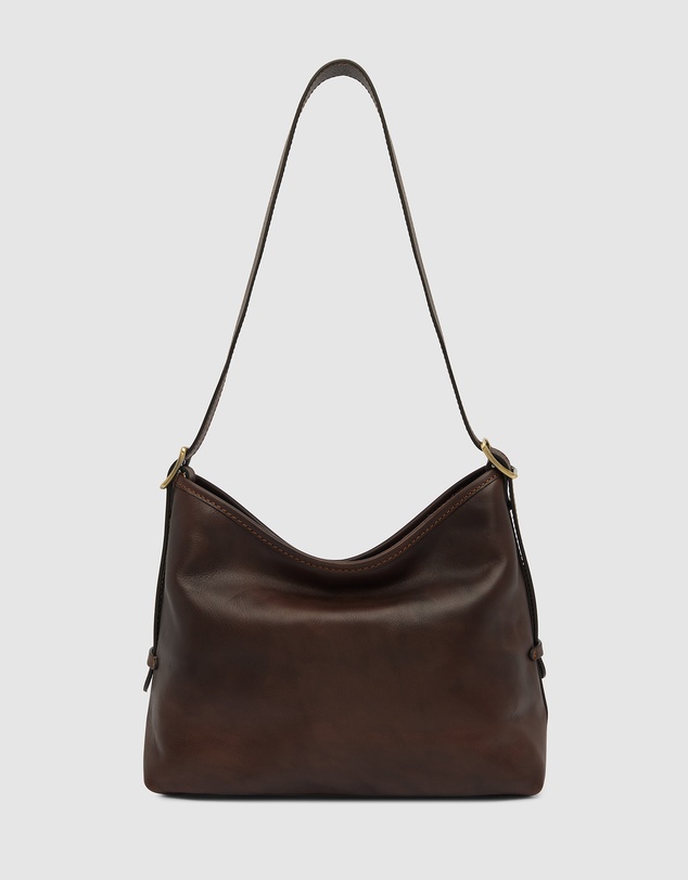 Republic of Florence - Sophia Matt Chocolate Leather Shoulder Bag