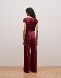 Trenery - Satin Bias Cut Pant in Auburn