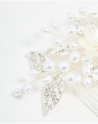 Lovisa - Silver Pearl Flower & Vine Hair Comb