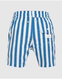 Tolu Australia - Boys Swim Shorts With Blue Stripes
