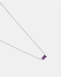 Kirstin Ash - Baguette Birthstone Necklace February Amethyst