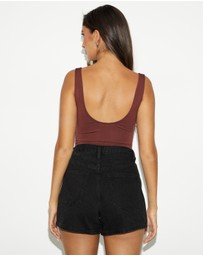 Dazie - Coral Ruched Bodysuit