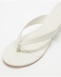 AERE - Leather Thong Wedge Heels