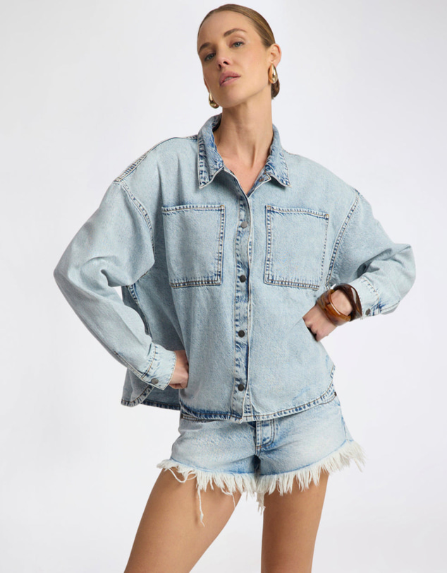 ONE TEASPOON - Je T'Aime Denim Shacket - Whisper Blue